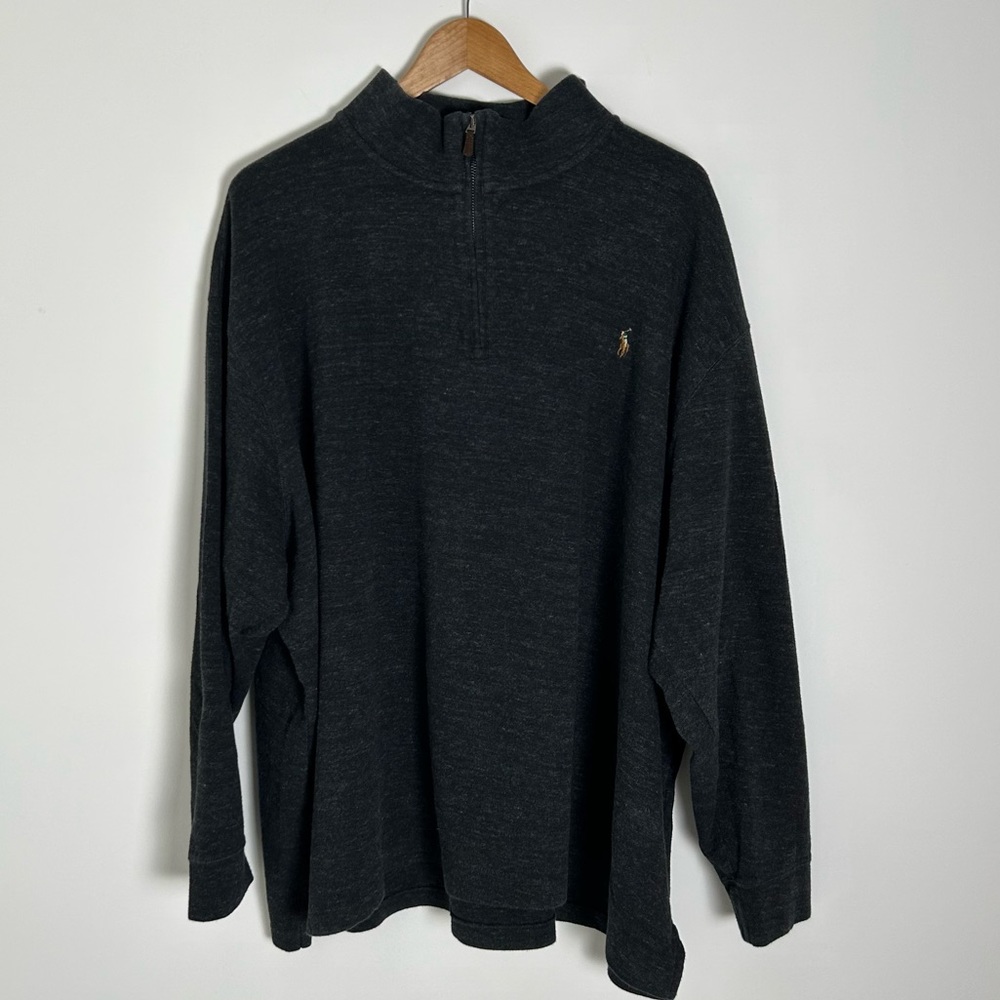 Polo Ralph Lauren Estate Half-Zip Pullover - Black Marled Heather (Charcoal)